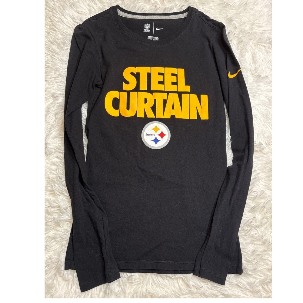 Nike NFL Pittsburgh Steelers Steel Curtain Long Sleeve Shirt Black XS
